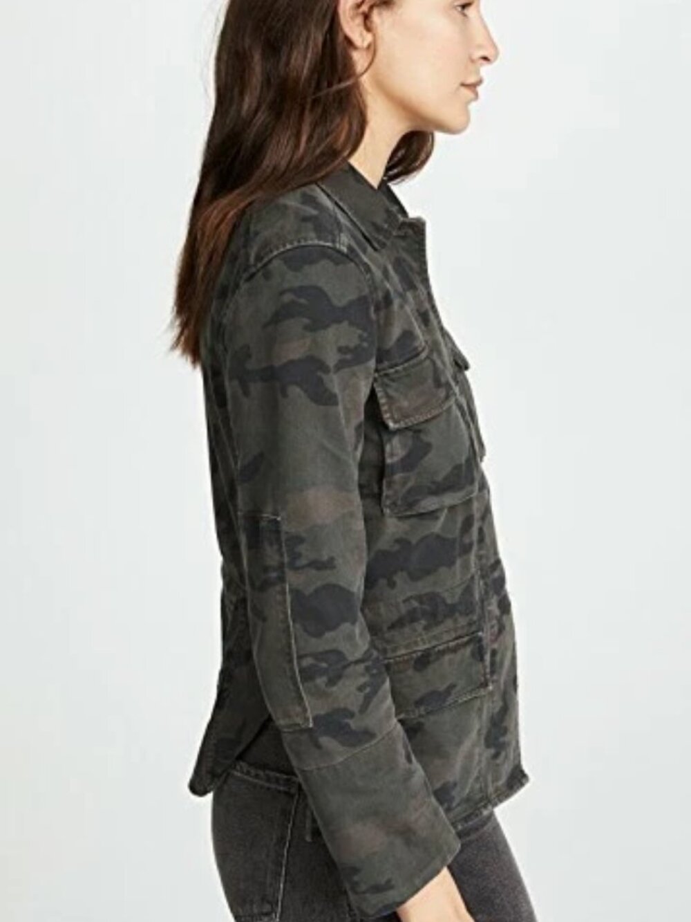 New James Perse utility military style jacket camo print size 2 Medium NWT - Picture 4 of 11